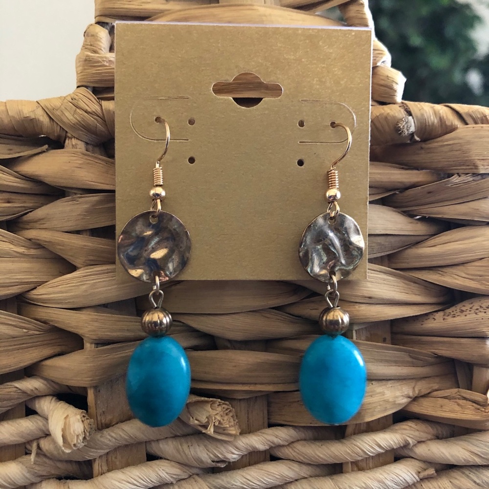 Vintage repurpose faceted glass dangle earrings